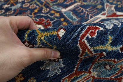 266 x 349 cm | Bidjar Blue Area Rug Afghan Hand Knotted veg Dye Wool carpet