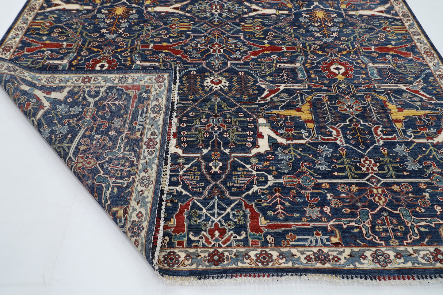 266 x 349 cm | Bidjar Blue Area Rug Afghan Hand Knotted veg Dye Wool carpet