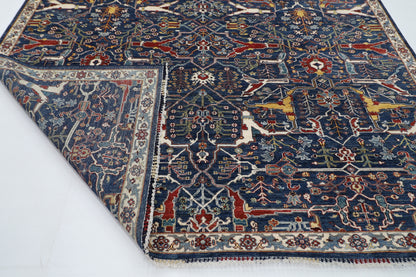 266 x 349 cm | Bidjar Blue Area Rug Afghan Hand Knotted veg Dye Wool carpet