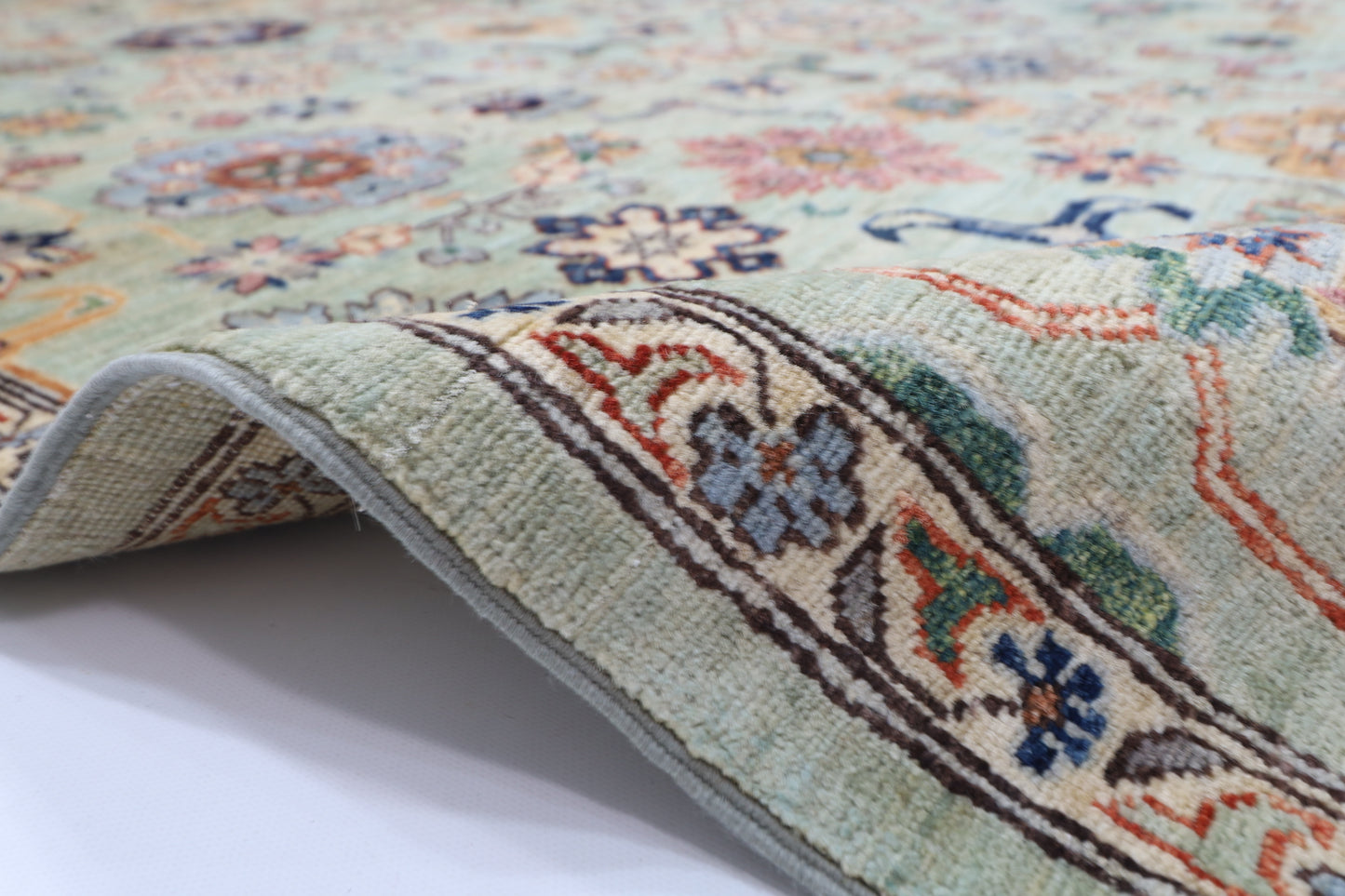 310 x 418 cm | Oriental Olive Green  Area Rug Afghan Hand Knotted Veg Dye Wool carpet
