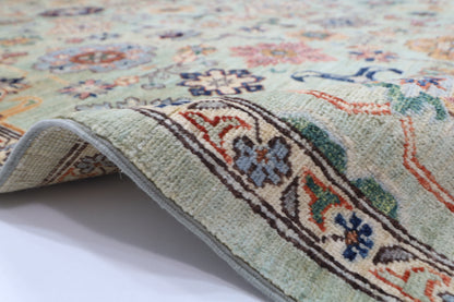 310 x 418 cm | Oriental Olive Green  Area Rug Afghan Hand Knotted Veg Dye Wool carpet
