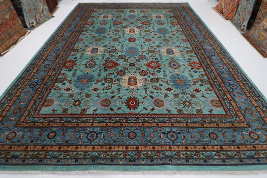 303 x 401 cm | Floral bidjar Area Rug Afghan Hand Knotted veg Dye Wool carpet