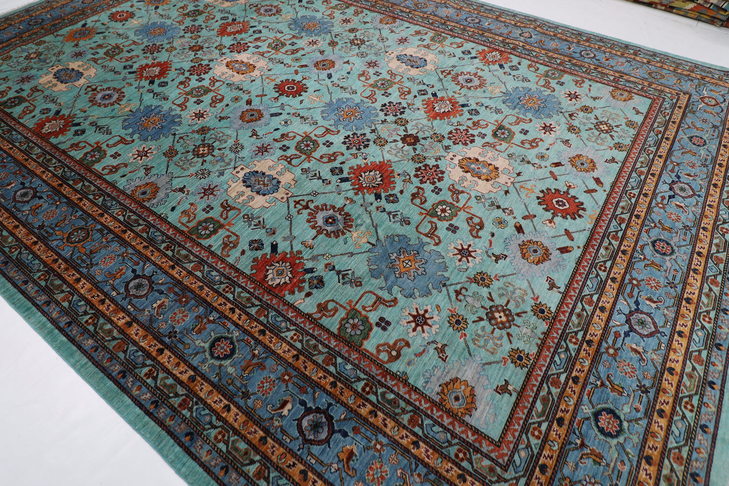 303 x 401 cm | Floral bidjar Area Rug Afghan Hand Knotted veg Dye Wool carpet