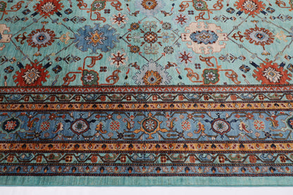 303 x 401 cm | Floral bidjar Area Rug Afghan Hand Knotted veg Dye Wool carpet