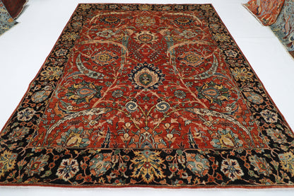246 x 306 cm | Floral bidjar Red Area Rug Afghan Hand Knotted veg Dye Wool carpet