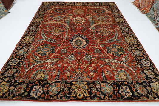 246 x 306 cm | Floral bidjar Red Area Rug Afghan Hand Knotted veg Dye Wool carpet