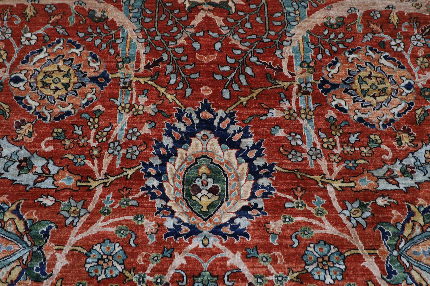 246 x 306 cm | Floral bidjar Red Area Rug Afghan Hand Knotted veg Dye Wool carpet