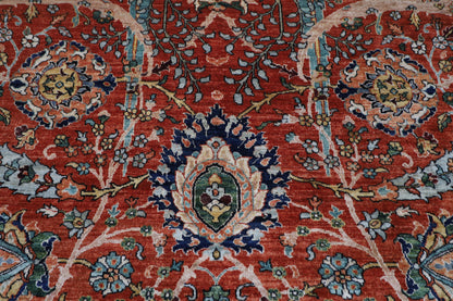 246 x 306 cm | Floral bidjar Red Area Rug Afghan Hand Knotted veg Dye Wool carpet