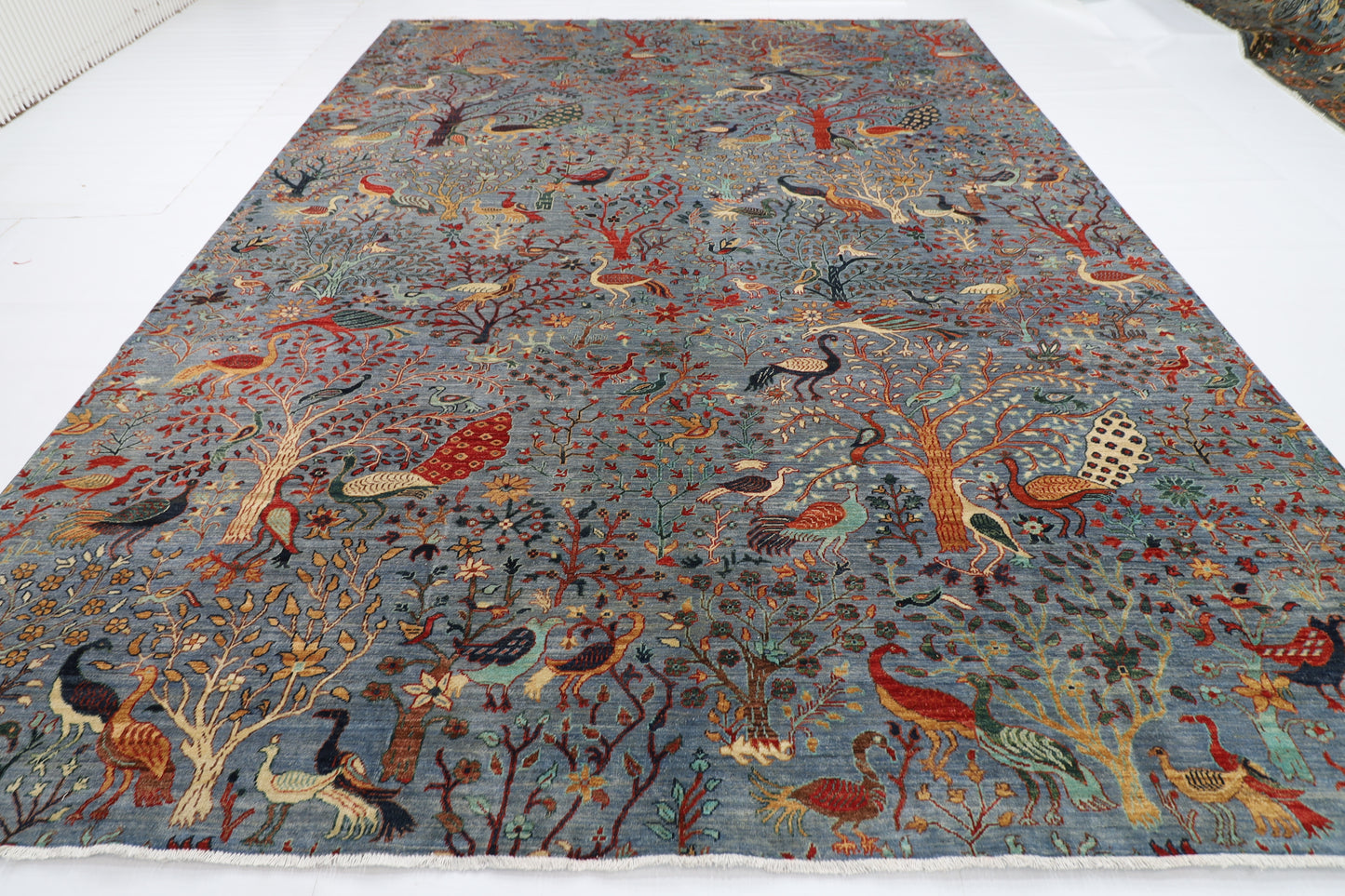 307 x 427 cm | Oriental Birds Area Rug Afghan Hand Knotted Veg Dye Wool carpet