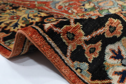 246 x 306 cm | Floral bidjar Red Area Rug Afghan Hand Knotted veg Dye Wool carpet