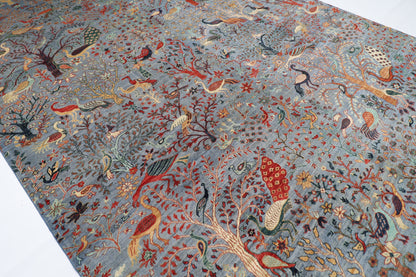 307 x 427 cm | Oriental Birds Area Rug Afghan Hand Knotted Veg Dye Wool carpet