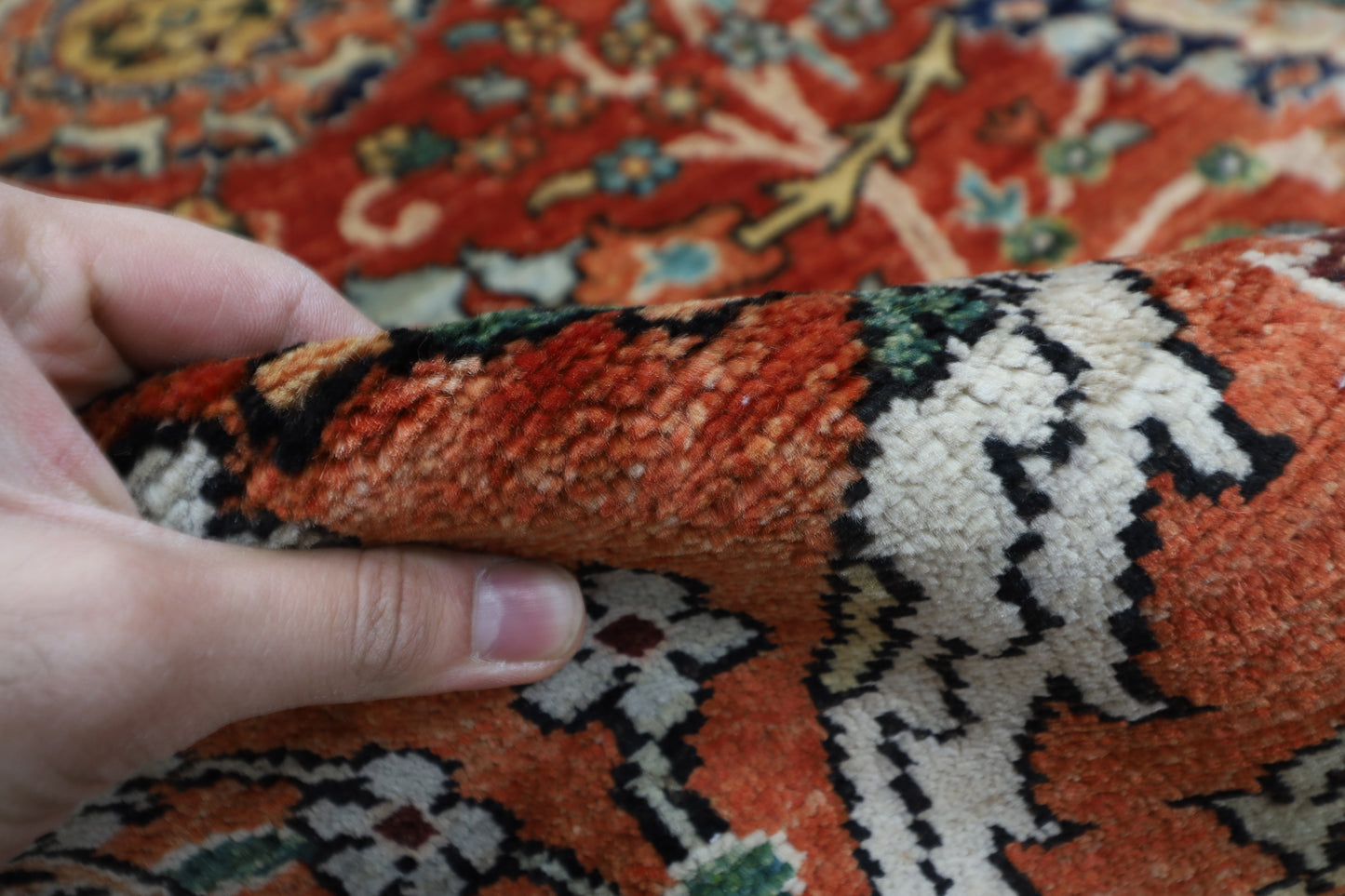 246 x 306 cm | Floral bidjar Red Area Rug Afghan Hand Knotted veg Dye Wool carpet