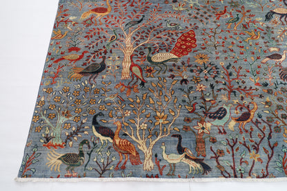 307 x 427 cm | Oriental Birds Area Rug Afghan Hand Knotted Veg Dye Wool carpet