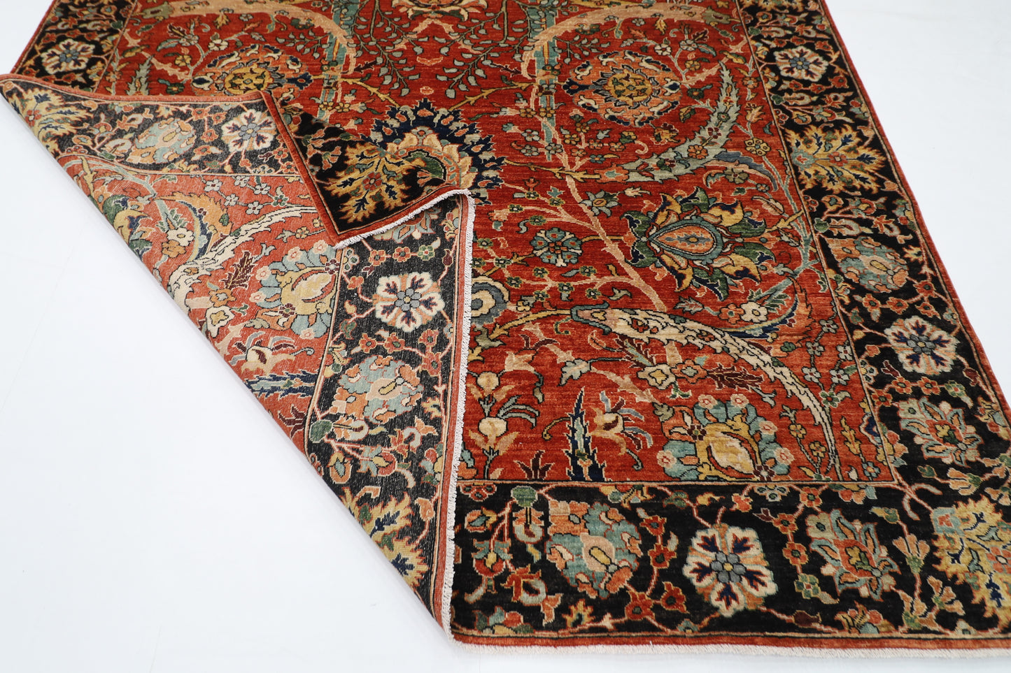 246 x 306 cm | Floral bidjar Red Area Rug Afghan Hand Knotted veg Dye Wool carpet