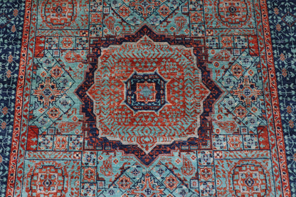 151 x 197 cm | Mamluk Design Hand Knotted Wool Afghan Carpet
