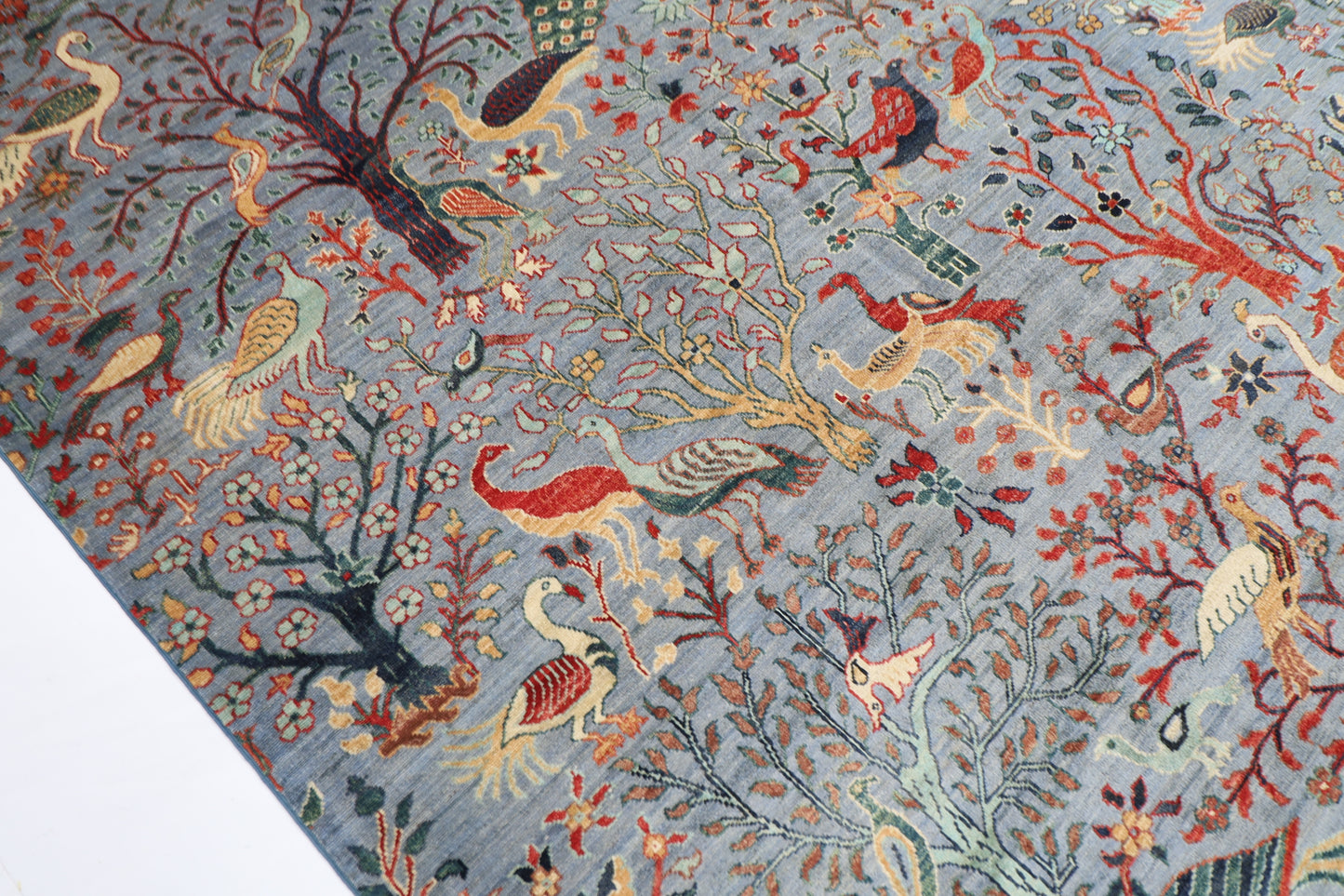 307 x 427 cm | Oriental Birds Area Rug Afghan Hand Knotted Veg Dye Wool carpet