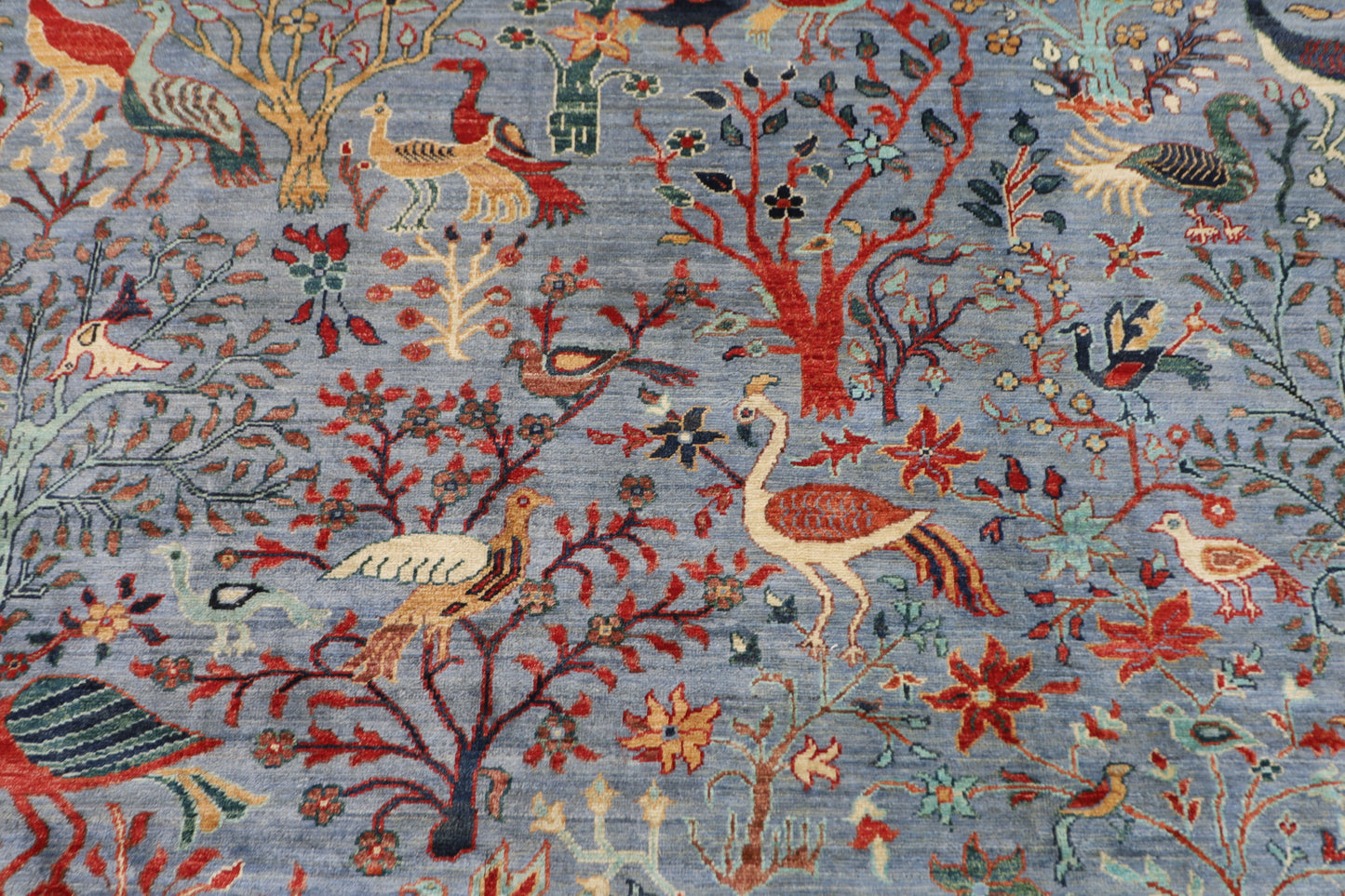 307 x 427 cm | Oriental Birds Area Rug Afghan Hand Knotted Veg Dye Wool carpet