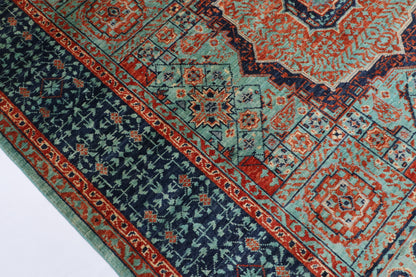 151 x 197 cm | Mamluk Design Hand Knotted Wool Afghan Carpet