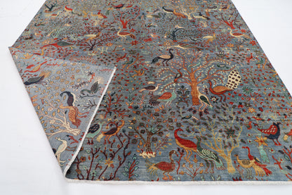 307 x 427 cm | Oriental Birds Area Rug Afghan Hand Knotted Veg Dye Wool carpet