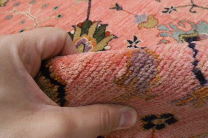 177 x 241 cm | Sultani Pink Design Hand Knotted Wool Afghan Carpet