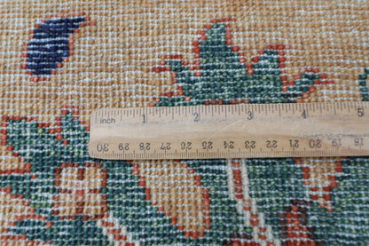 363 x 444 cm | Oriental Large Floral Green Area Rug Afghan Hand Knotted Veg Dye Wool carpet