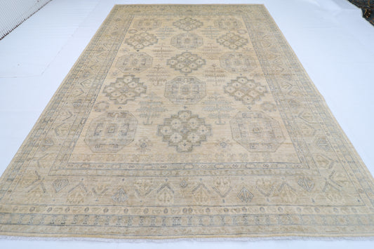 269 x 364 cm | Oriental Floral beige Area Rug Afghan Hand Knotted Veg Dye Wool carpet