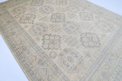 269 x 364 cm | Oriental Floral beige Area Rug Afghan Hand Knotted Veg Dye Wool carpet