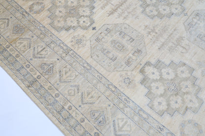 269 x 364 cm | Oriental Floral beige Area Rug Afghan Hand Knotted Veg Dye Wool carpet