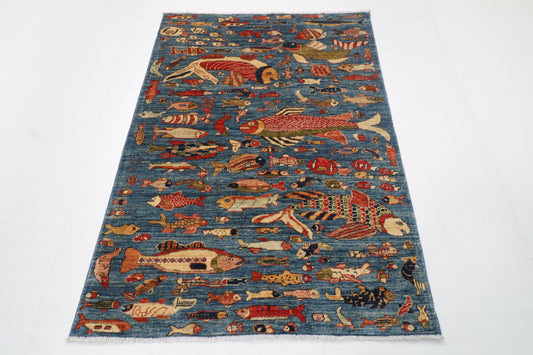 245 x 301 cm | Alfombra afgana de lana teñida con vegetales anudada a mano diseño Kawros