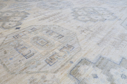 269 x 364 cm | Oriental Floral beige Area Rug Afghan Hand Knotted Veg Dye Wool carpet