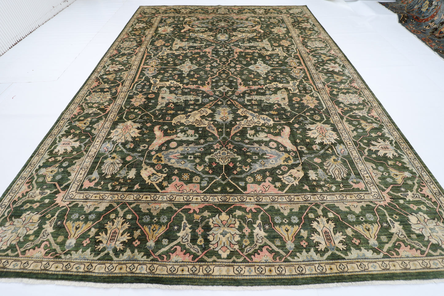296 x 414 cm | Oriental Bidjar Green Area Rug Afghan Hand Knotted Veg Dye Wool carpet