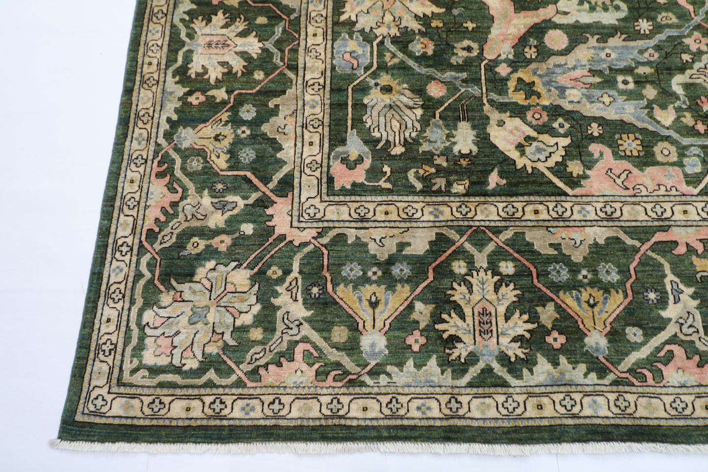 296 x 414 cm | Oriental Bidjar Green Area Rug Afghan Hand Knotted Veg Dye Wool carpet