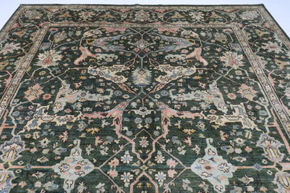 296 x 414 cm | Oriental Bidjar Green Area Rug Afghan Hand Knotted Veg Dye Wool carpet