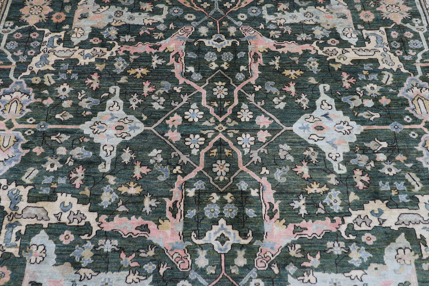 296 x 414 cm | Oriental Bidjar Green Area Rug Afghan Hand Knotted Veg Dye Wool carpet
