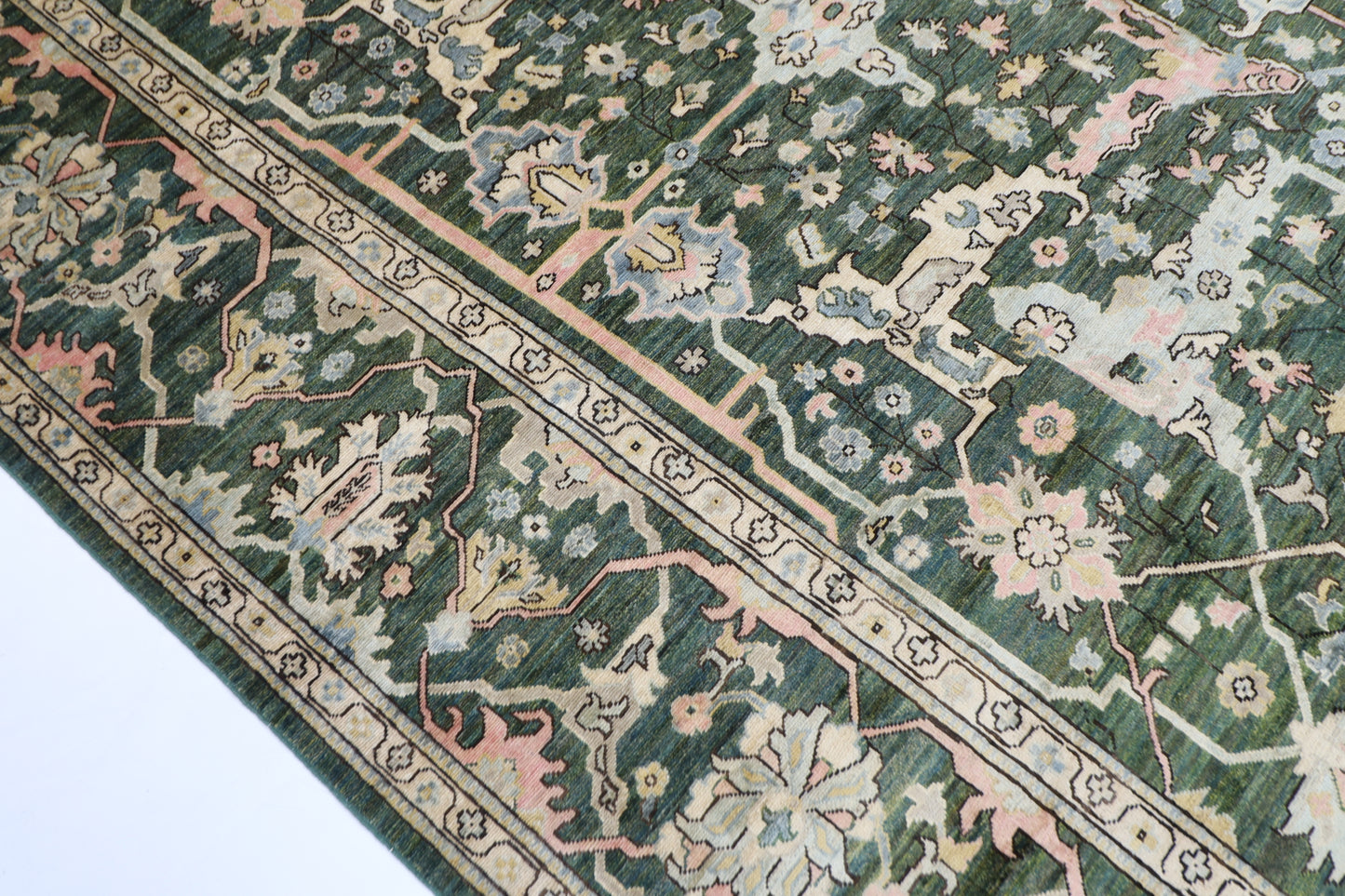 296 x 414 cm | Oriental Bidjar Green Area Rug Afghan Hand Knotted Veg Dye Wool carpet