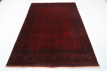 175 x 233 cm | Bokhara Red Hand Knotted Wool Afghan Carpet