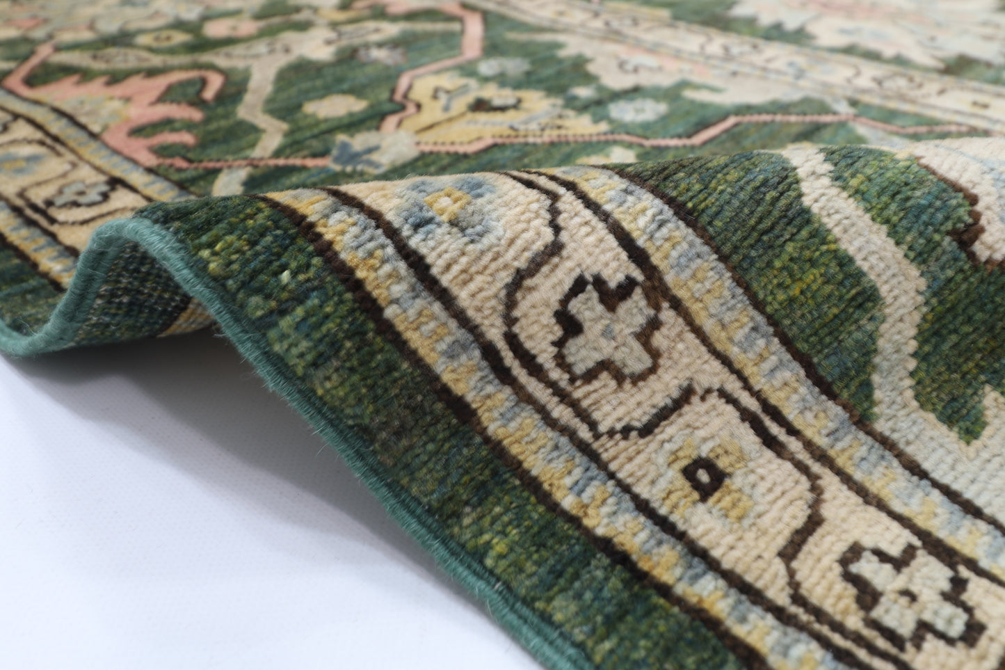 296 x 414 cm | Oriental Bidjar Green Area Rug Afghan Hand Knotted Veg Dye Wool carpet