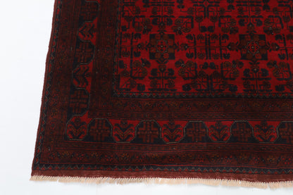 175 x 233 cm | Bokhara Red Hand Knotted Wool Afghan Carpet