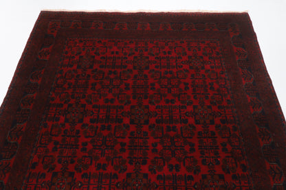 175 x 233 cm | Bokhara Red Hand Knotted Wool Afghan Carpet