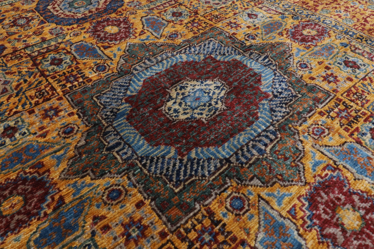 120 x 180 cm | Mamluk Hand Knotted Wool Afghan Carpet