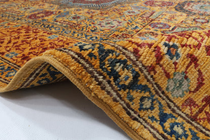 120 x 180 cm | Mamluk Hand Knotted Wool Afghan Carpet