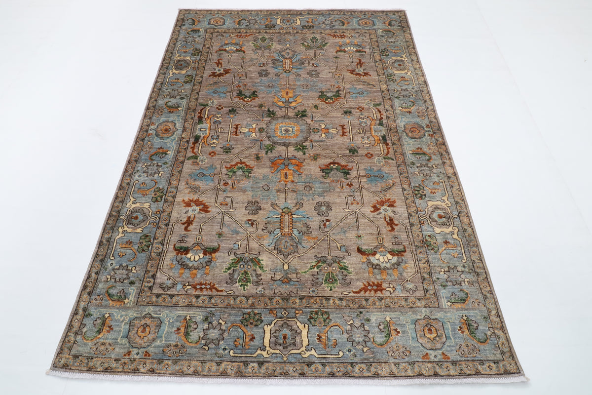 147 x 215 cm | Bidjar Gray Hand Knotted Wool Afghan Carpet