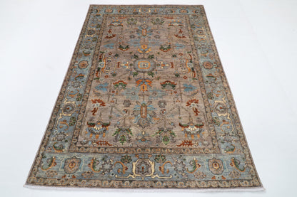 147 x 215 cm | Bidjar Gray Hand Knotted Wool Afghan Carpet