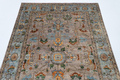 147 x 215 cm | Bidjar Gray Hand Knotted Wool Afghan Carpet