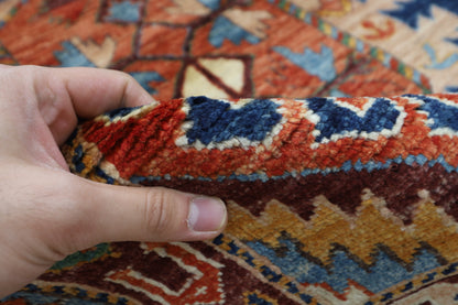 300 x 390 cm | Oriental Geometric Blue Area Rug Afghan Hand Knotted Veg Dye Wool carpet