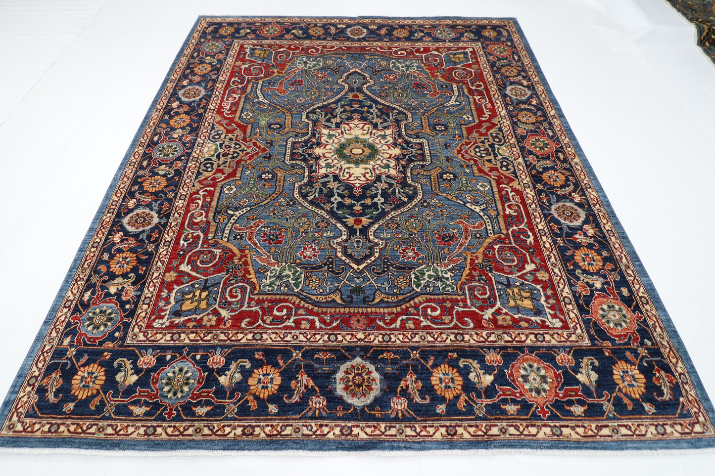 246 x 292 cm | Oriental heriz Area Rug Afghan Hand Knotted Veg Dye Wool carpet