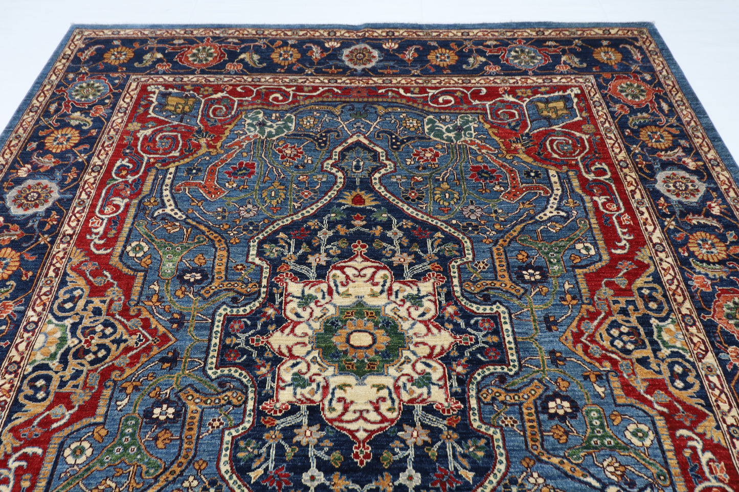 246 x 292 cm | Oriental heriz Area Rug Afghan Hand Knotted Veg Dye Wool carpet