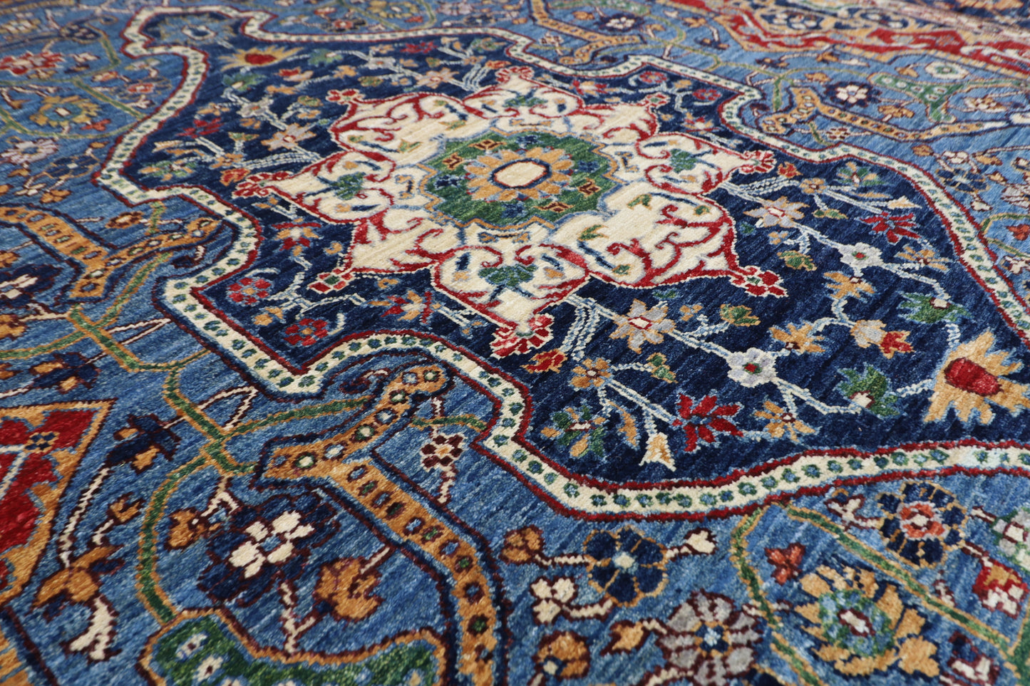 246 x 292 cm | Oriental heriz Area Rug Afghan Hand Knotted Veg Dye Wool carpet