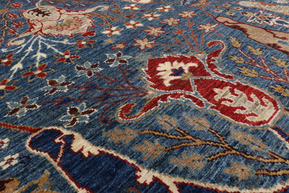 156 x 200 cm | kawros Blue Hand Knotted Wool Afghan Carpet