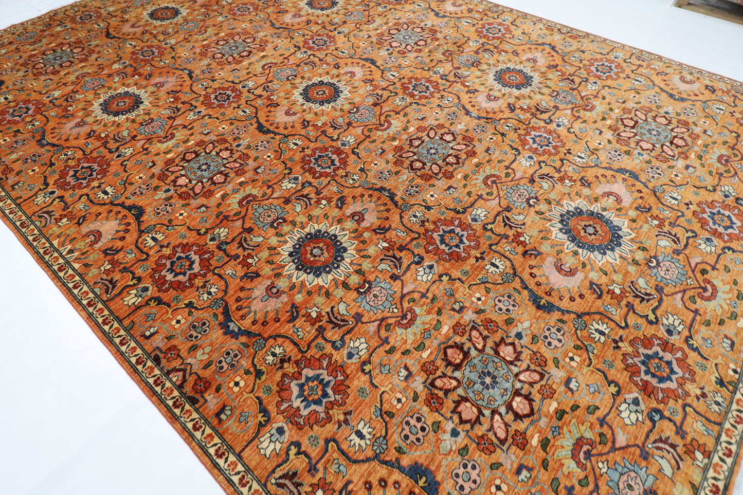 306 x 430 cm | Suzani Floral Large Area Rug Afghan Hand Knotted Veg Dye Wool carpet